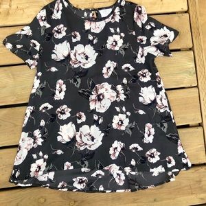 Sienna Sky Dark Olive Green Floral Flowy Top